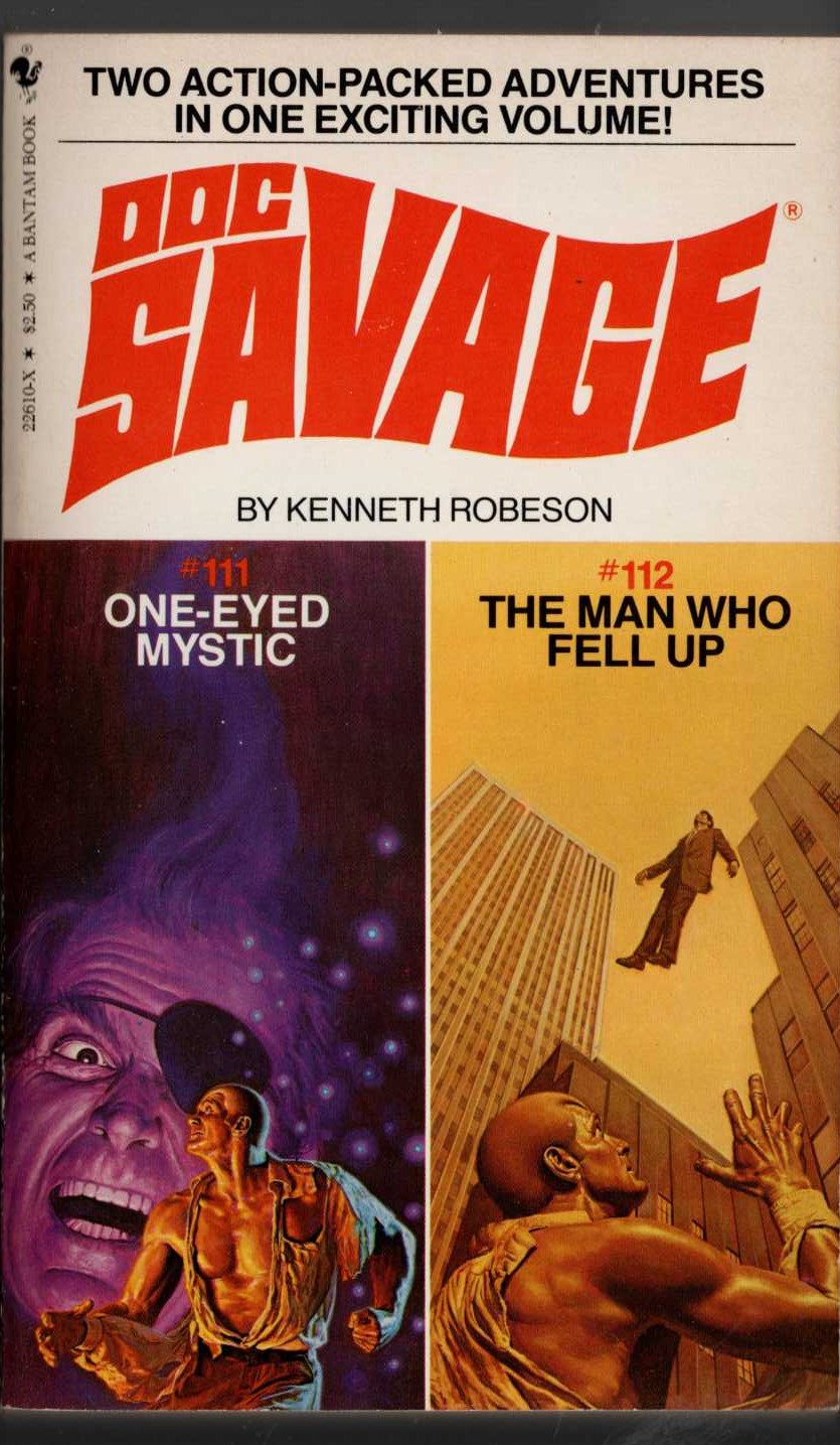 Kenneth Robeson  DOC SAVAGE: ONE-EYED MYSTIC and THE MAN WHO FELL UP front book cover image