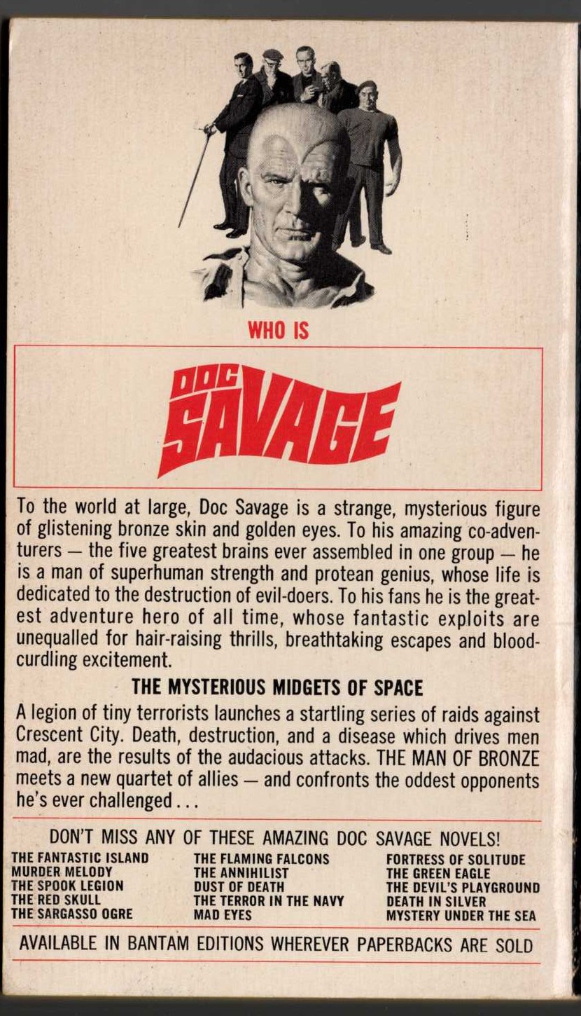 Kenneth Robeson  DOC SAVAGE: THE GOLD OGRE magnified rear book cover image