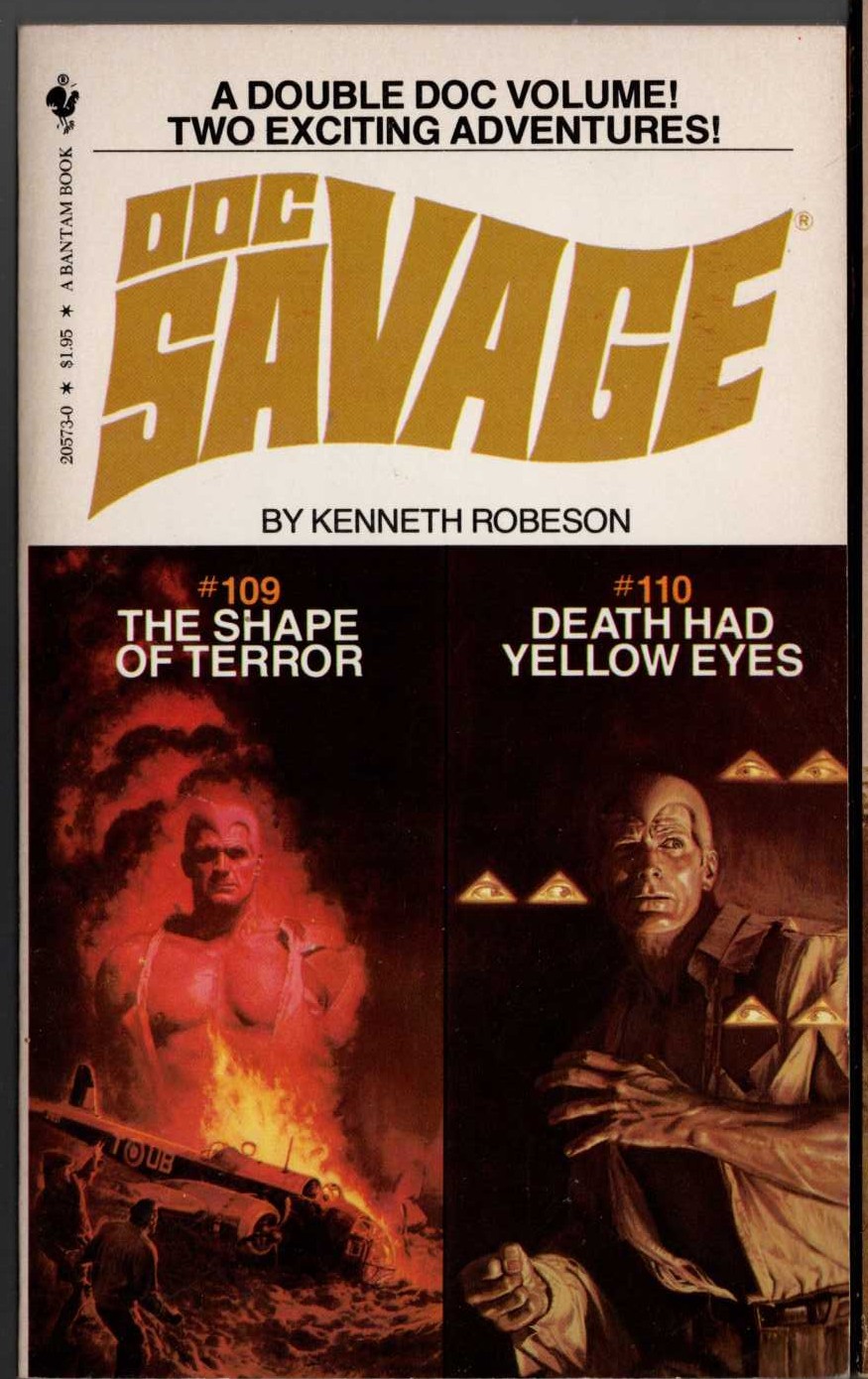Kenneth Robeson  DOC SAVAGE: THE SHAPE OF TERROR and DEATH HAD YELLOW EYES front book cover image