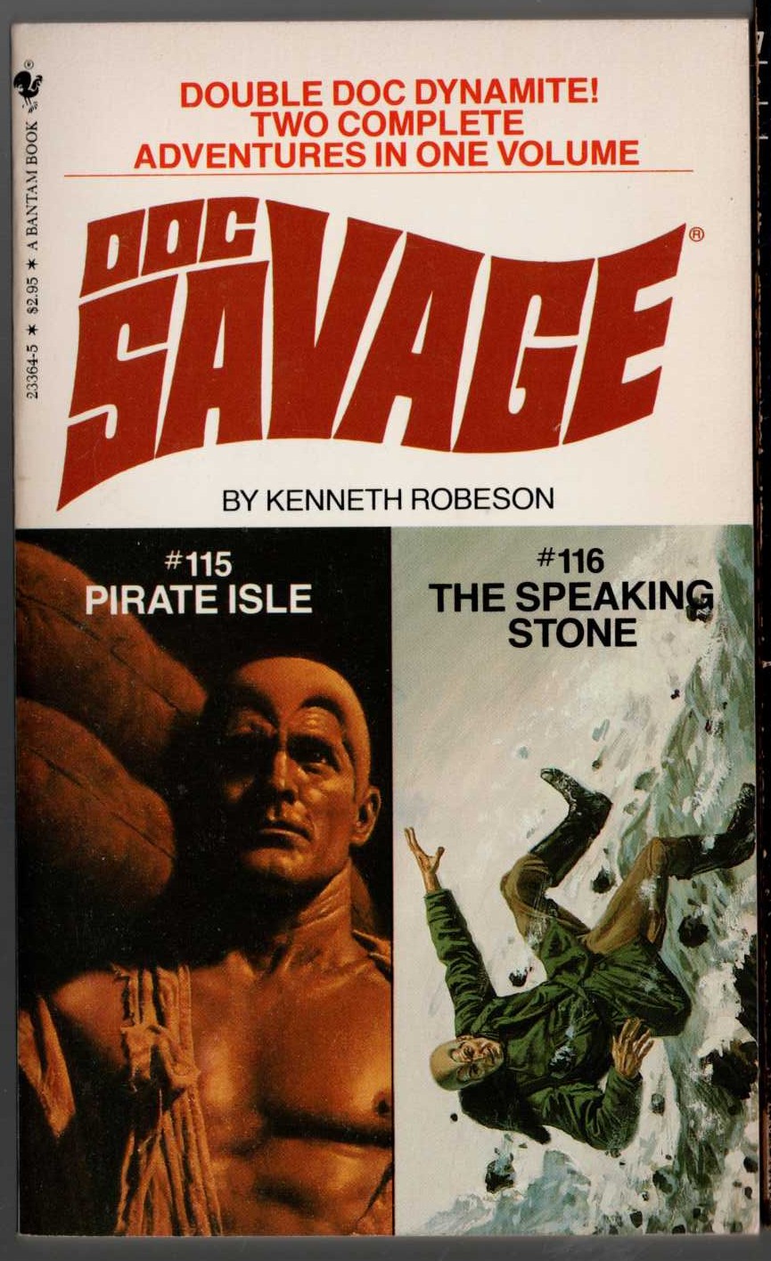 Kenneth Robeson  DOC SAVAGE: PIRATE ISLE and THE SPEAKING STONE front book cover image