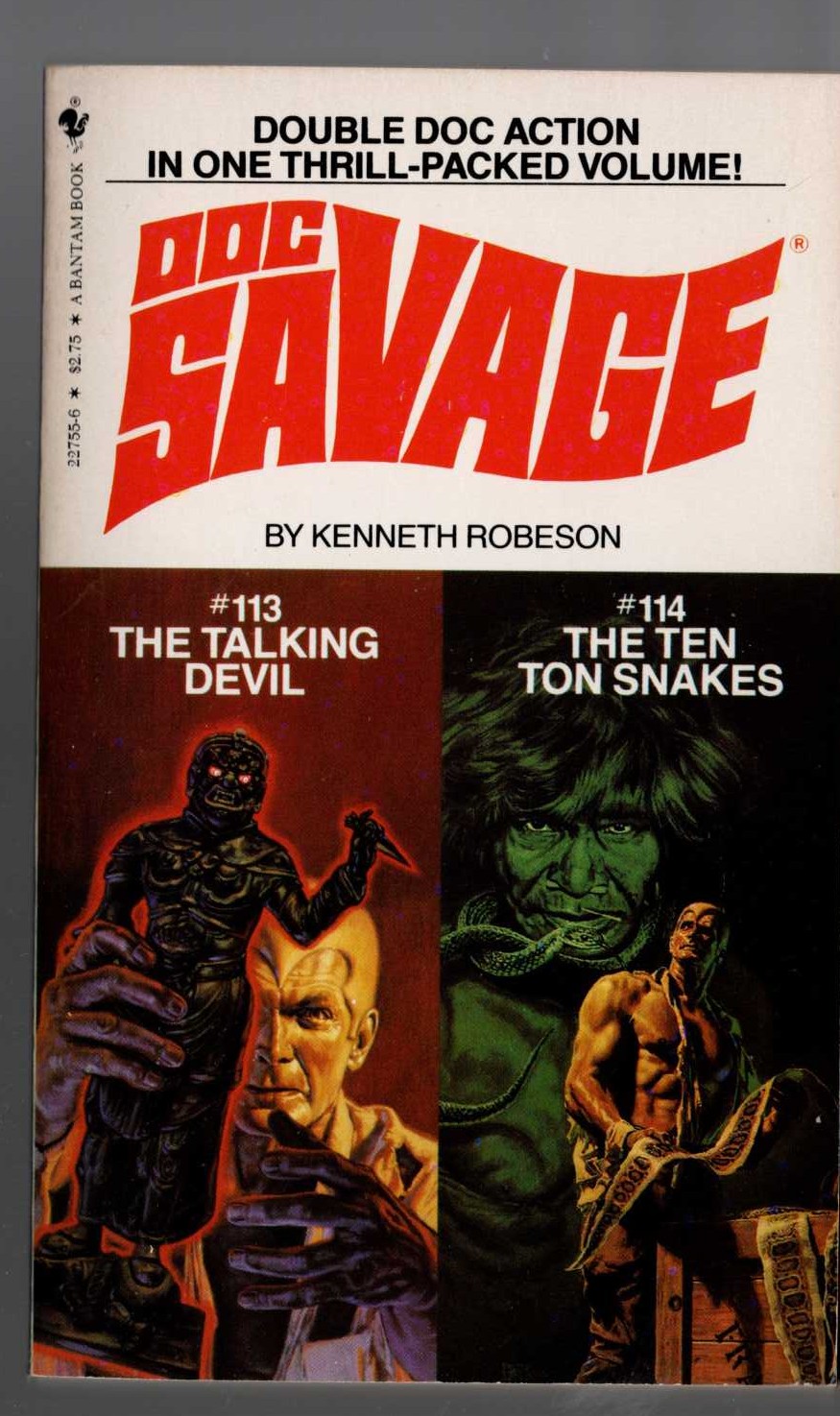 Kenneth Robeson  DOC SAVAGE: THE TALKING DEVIL and THE TEN TON SNAKES front book cover image