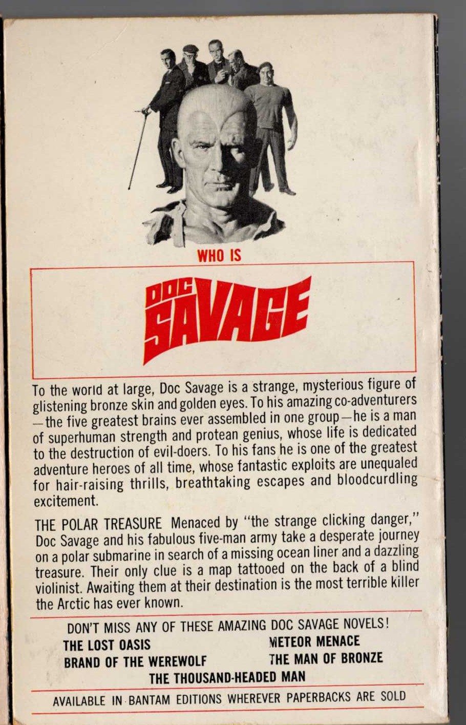 Kenneth Robeson  DOC SAVAGE: THE POLAR TREASURE magnified rear book cover image