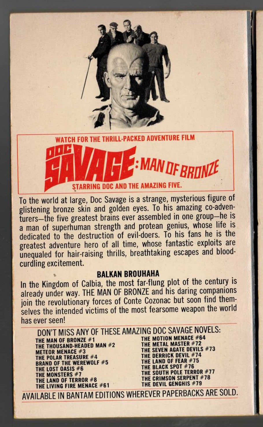 Kenneth Robeson  DOC SAVAGE: THE KING MAKER magnified rear book cover image