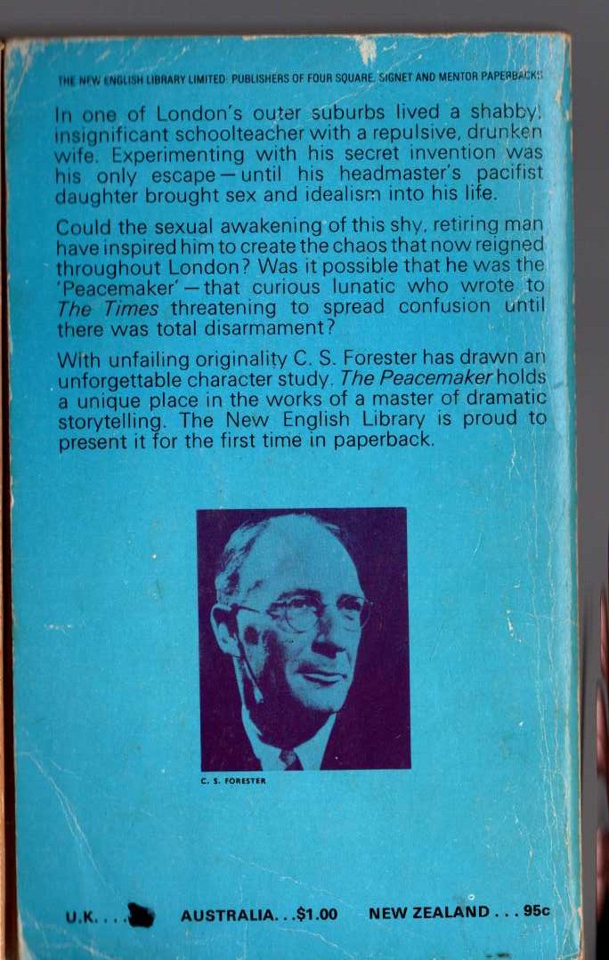 C.S. Forester  THE PEACEMAKER magnified rear book cover image