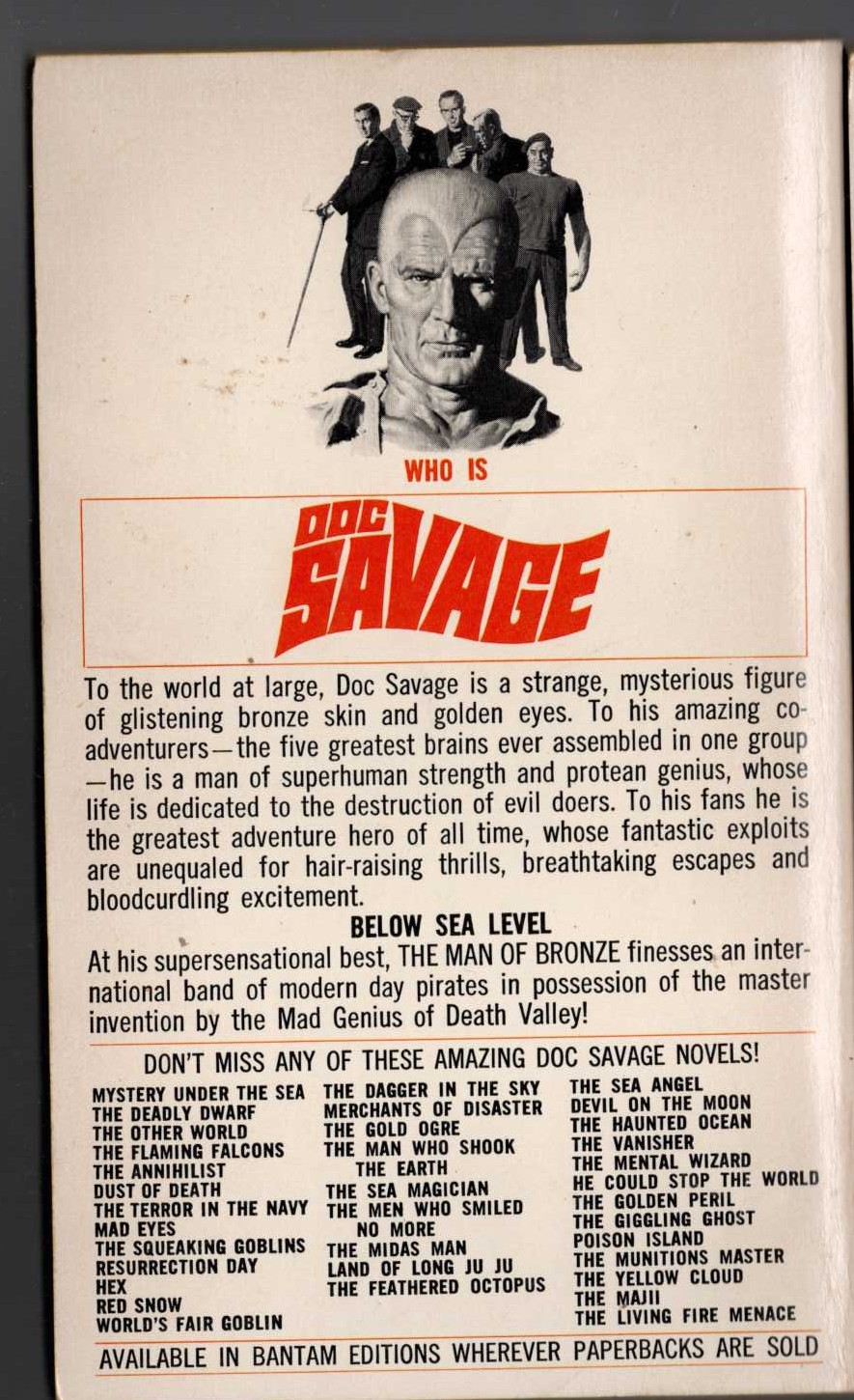 Kenneth Robeson  DOC SAVAGE: THE PIRATE'S GHOST magnified rear book cover image