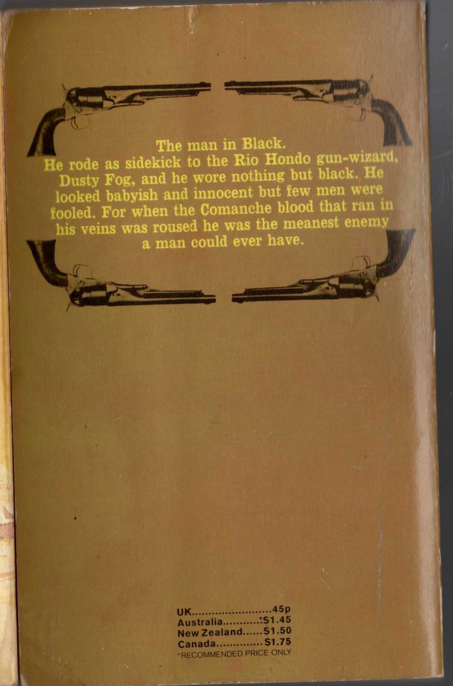 J.T. Edson  THE HALF BREED magnified rear book cover image