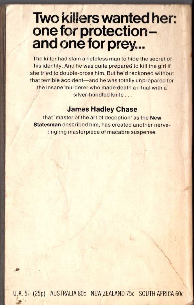 James Hadley Chase  TRUSTED LIKE THE FOX magnified rear book cover image