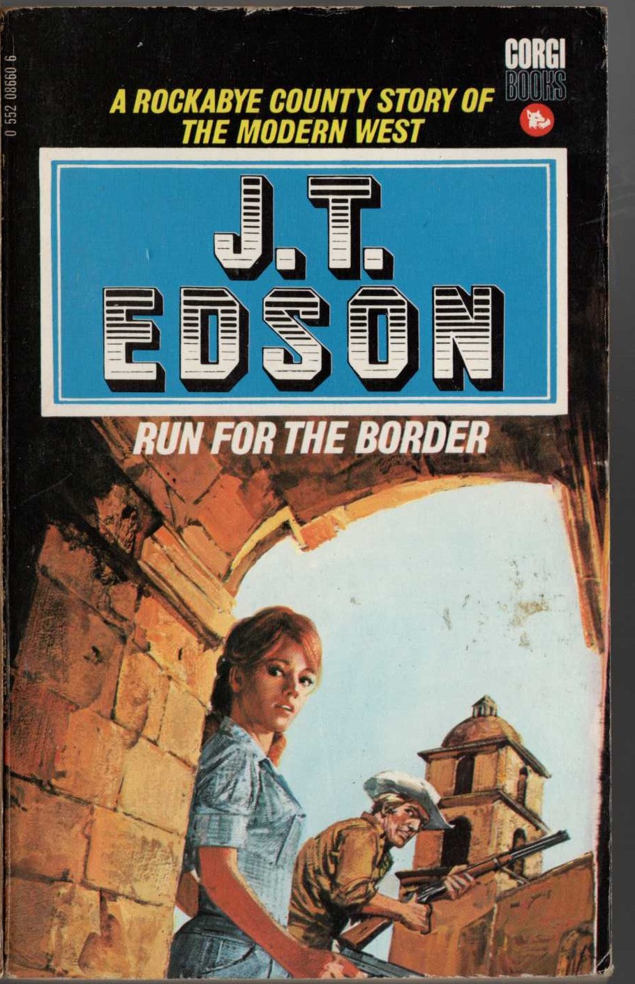 J.T. Edson  RUN FOR THE BORDER front book cover image