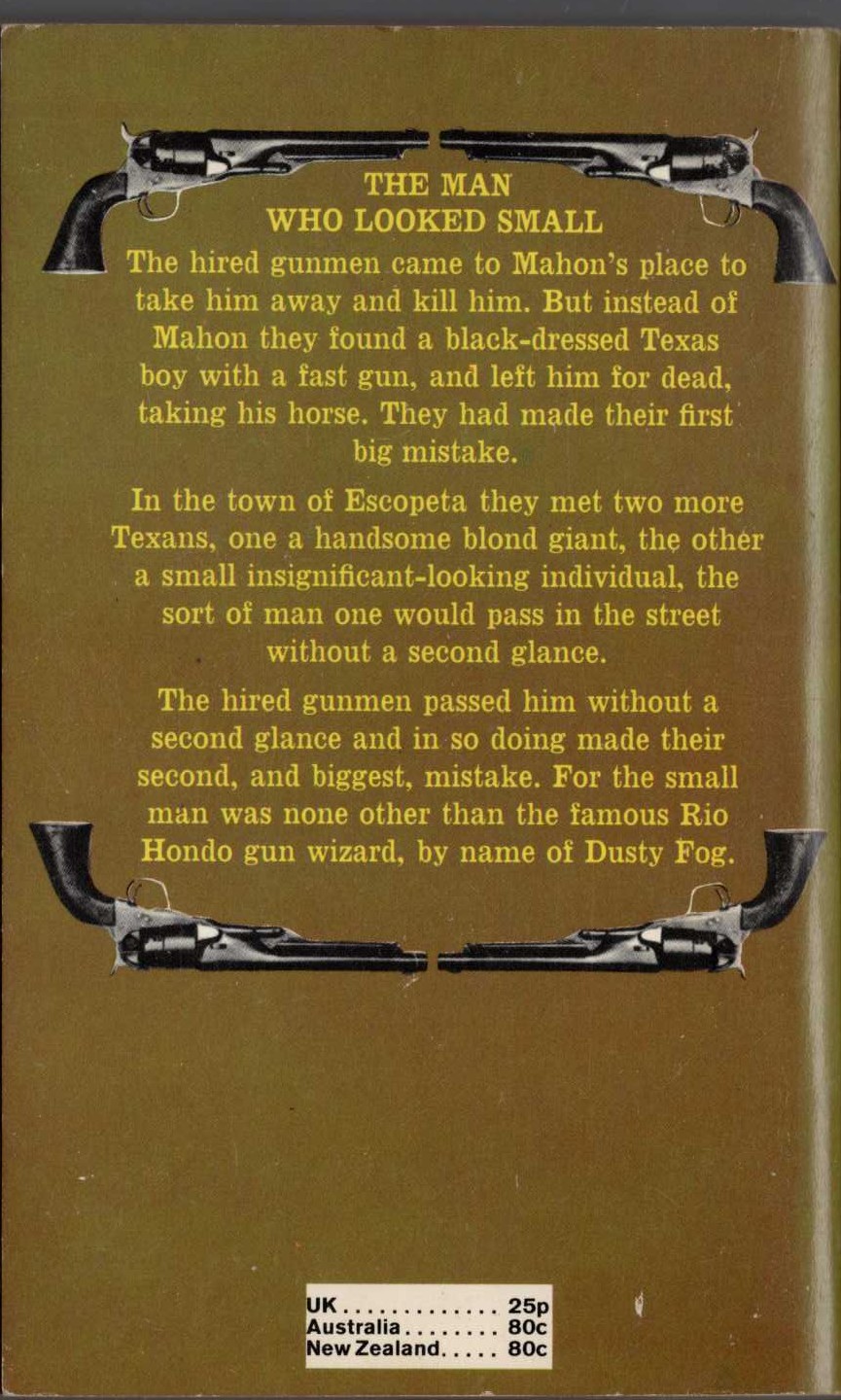 J.T. Edson  THE RIO HONDO KID magnified rear book cover image