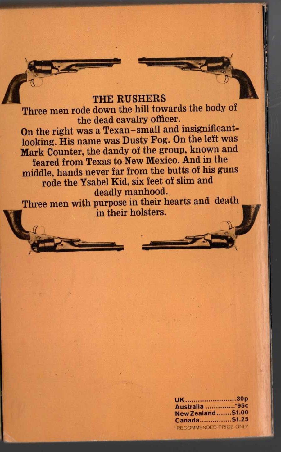 J.T. Edson  THE RUSHERS magnified rear book cover image