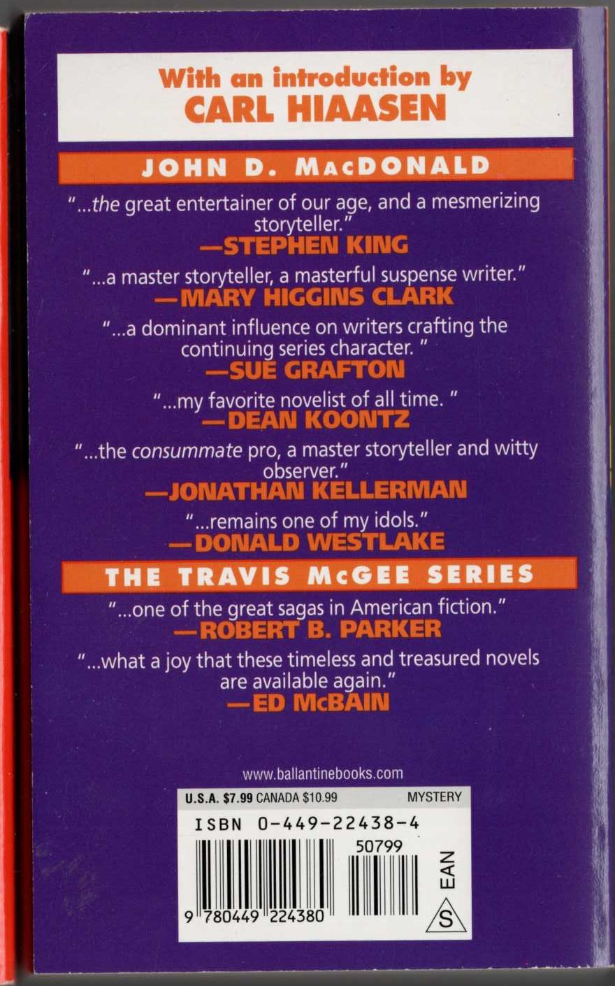 John D. MacDonald  A PURPLE PLACE FOR DYING magnified rear book cover image