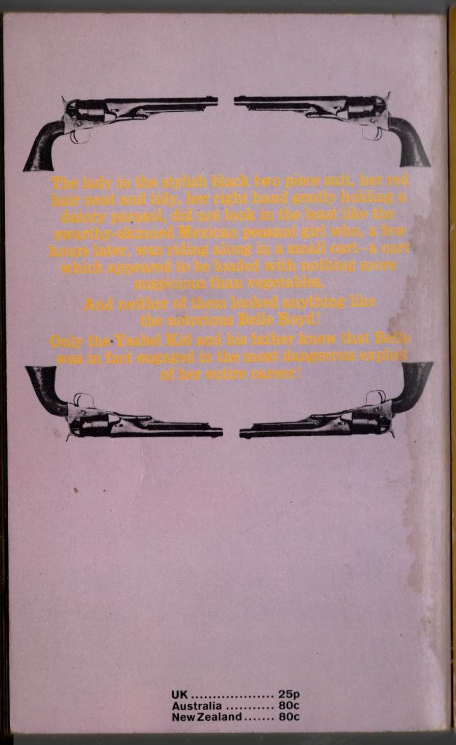 J.T. Edson  THE BLOODY BORDER magnified rear book cover image