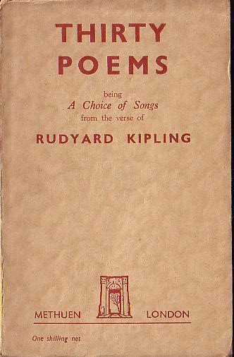 Rudyard Kipling  THIRTY POEMS front book cover image