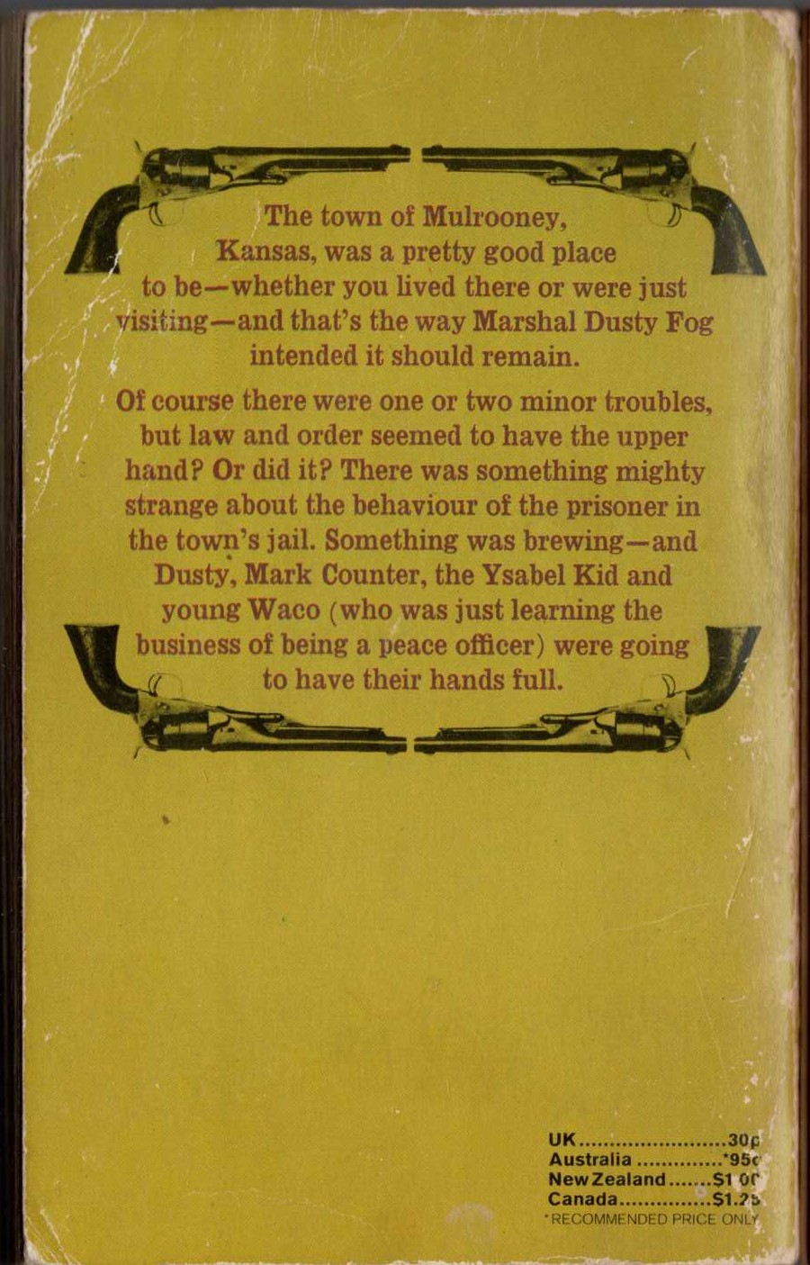 J.T. Edson  THE MAKING OF A LAWMAN magnified rear book cover image