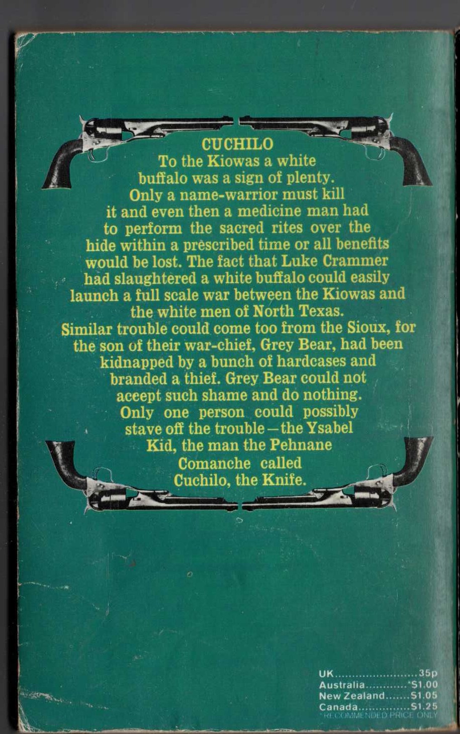 J.T. Edson  CUCHILO magnified rear book cover image