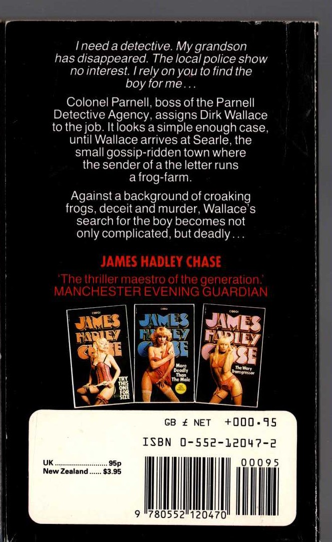 James Hadley Chase  HAND ME A FIG LEAF magnified rear book cover image