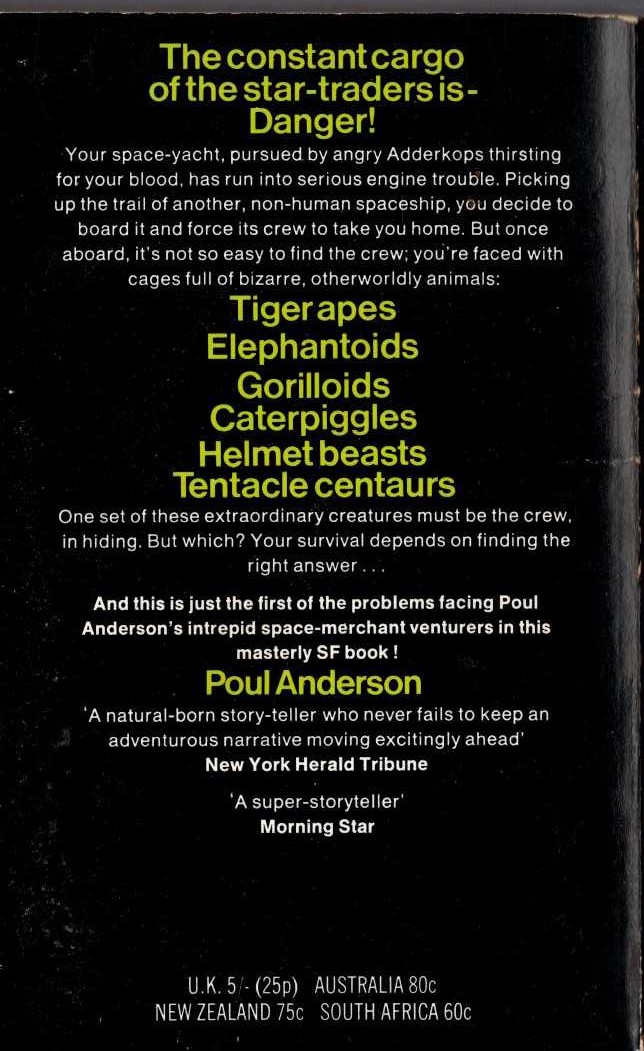 Poul Anderson  TRADER TO THE STARS magnified rear book cover image