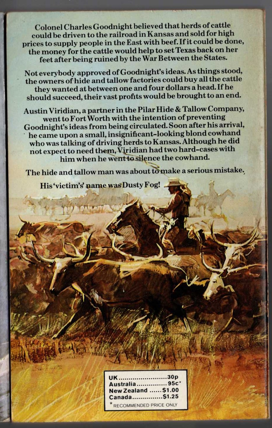 J.T. Edson  SET TEXAS BACK ON HER FEET magnified rear book cover image