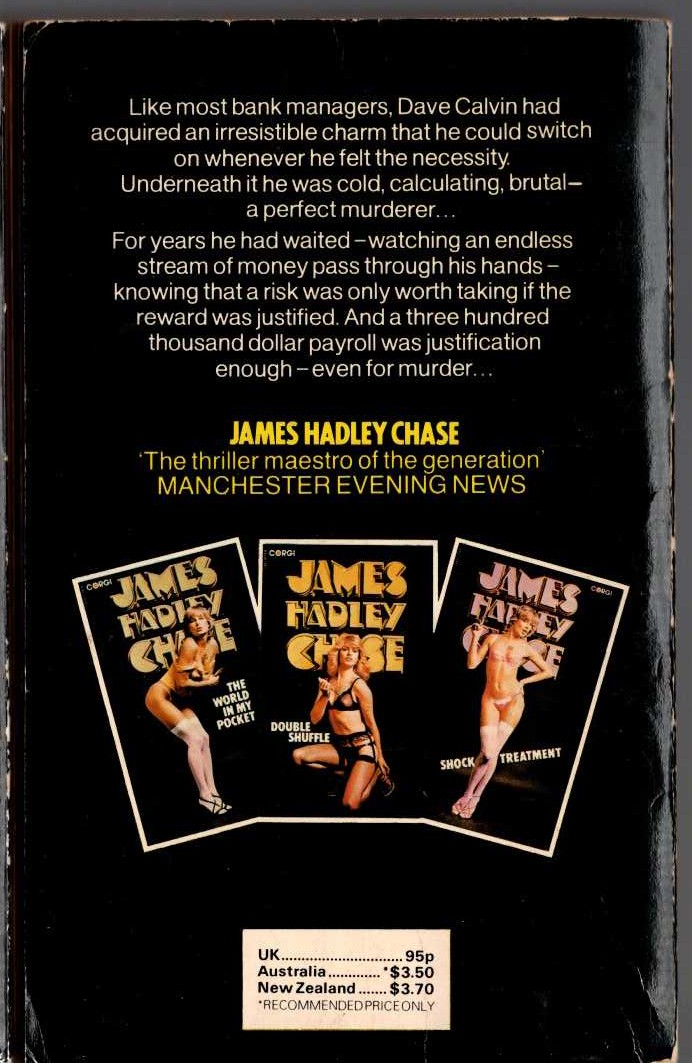 James Hadley Chase  I-WOULD RATHER STAY POOR magnified rear book cover image
