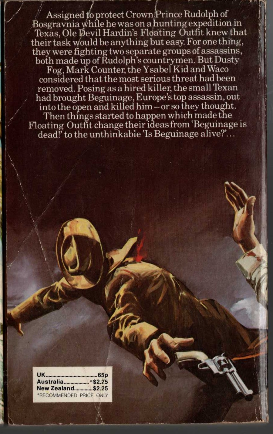 J.T. Edson  BEGUINAGE IS DEAD magnified rear book cover image