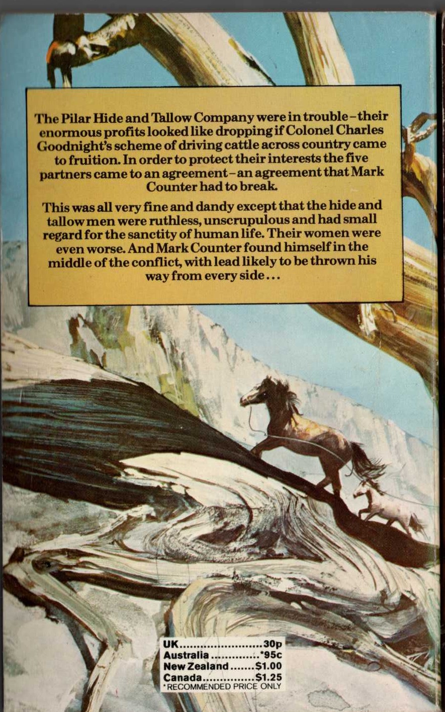 J.T. Edson  THE HIDE AND TALLOW MEN magnified rear book cover image