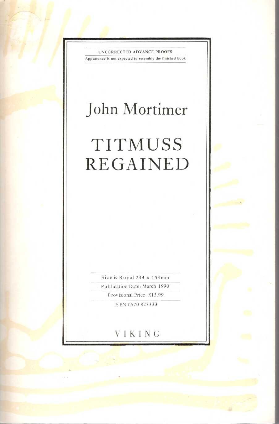TITMUSS REGAINED front book cover image