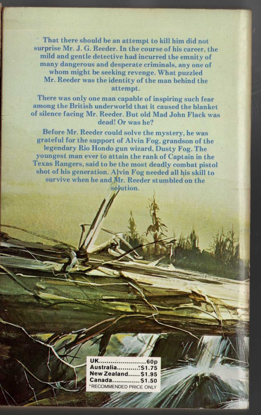 J.T. Edson  CAP FOG, TEXAS RANGER, MEET MR J.G.REEDER magnified rear book cover image