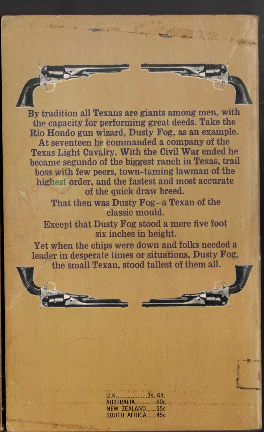 J.T. Edson  THE SMALL TEXAN magnified rear book cover image