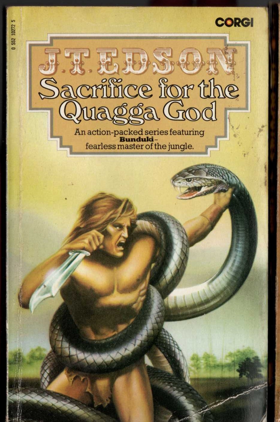 J.T. Edson  SACRIFICE FOR THE QUAGGA GOD front book cover image