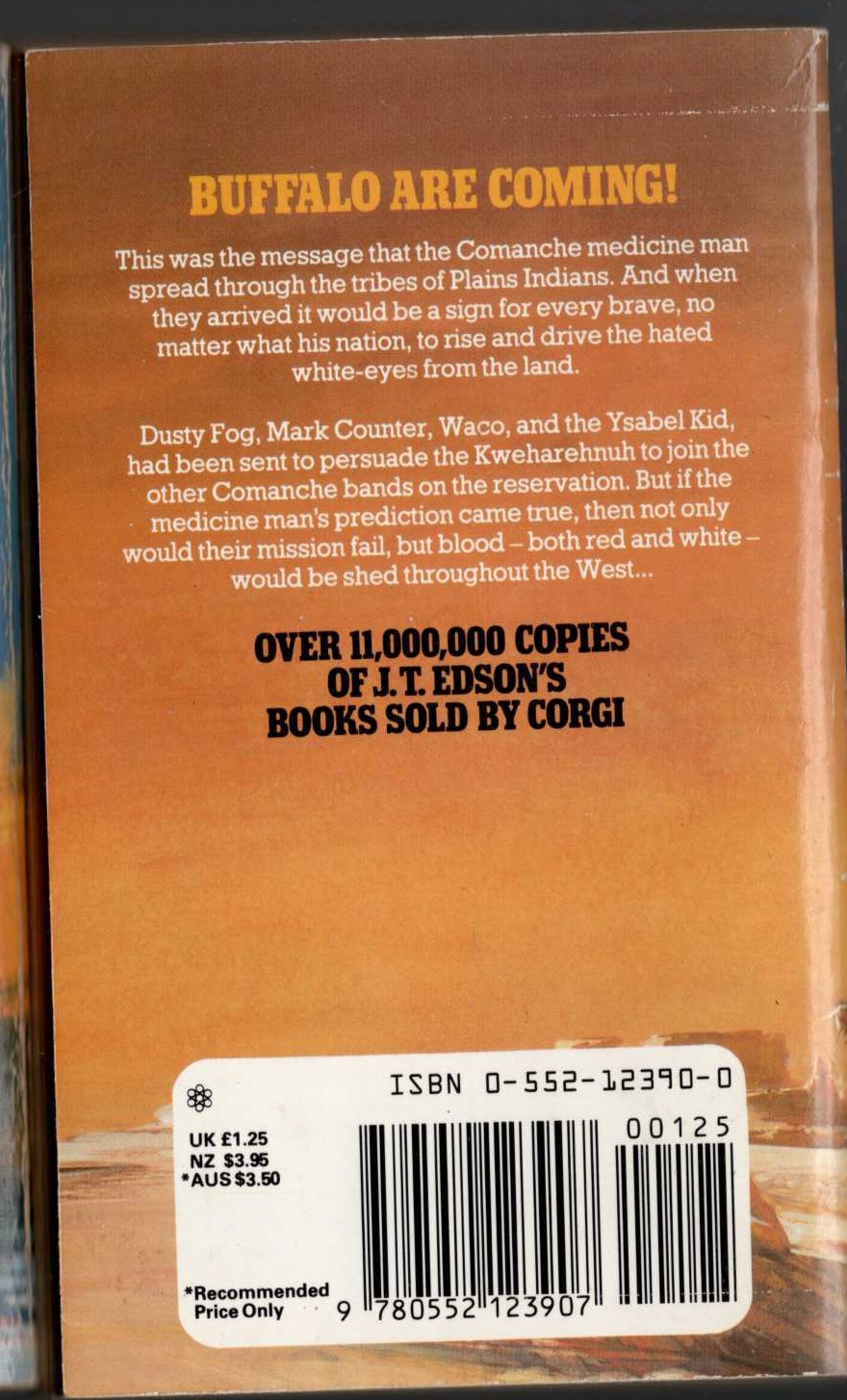 J.T. Edson  BUFFALO ARE COMING! magnified rear book cover image