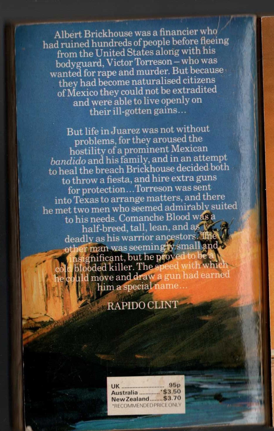 J.T. Edson  RAPIDO CLINT magnified rear book cover image