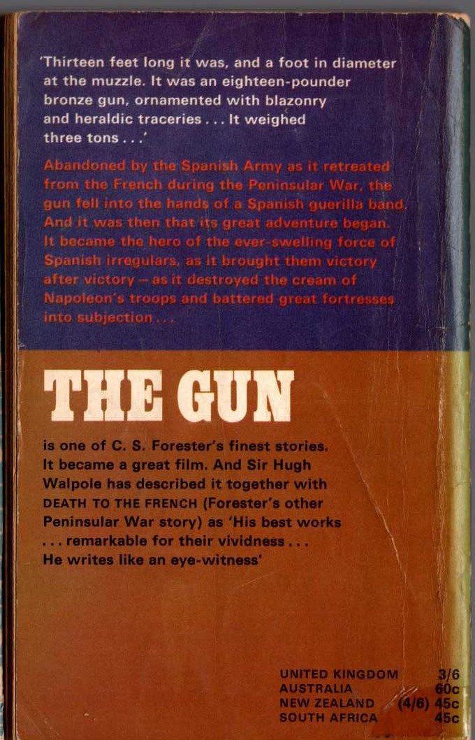C.S. Forester  THE GUN magnified rear book cover image