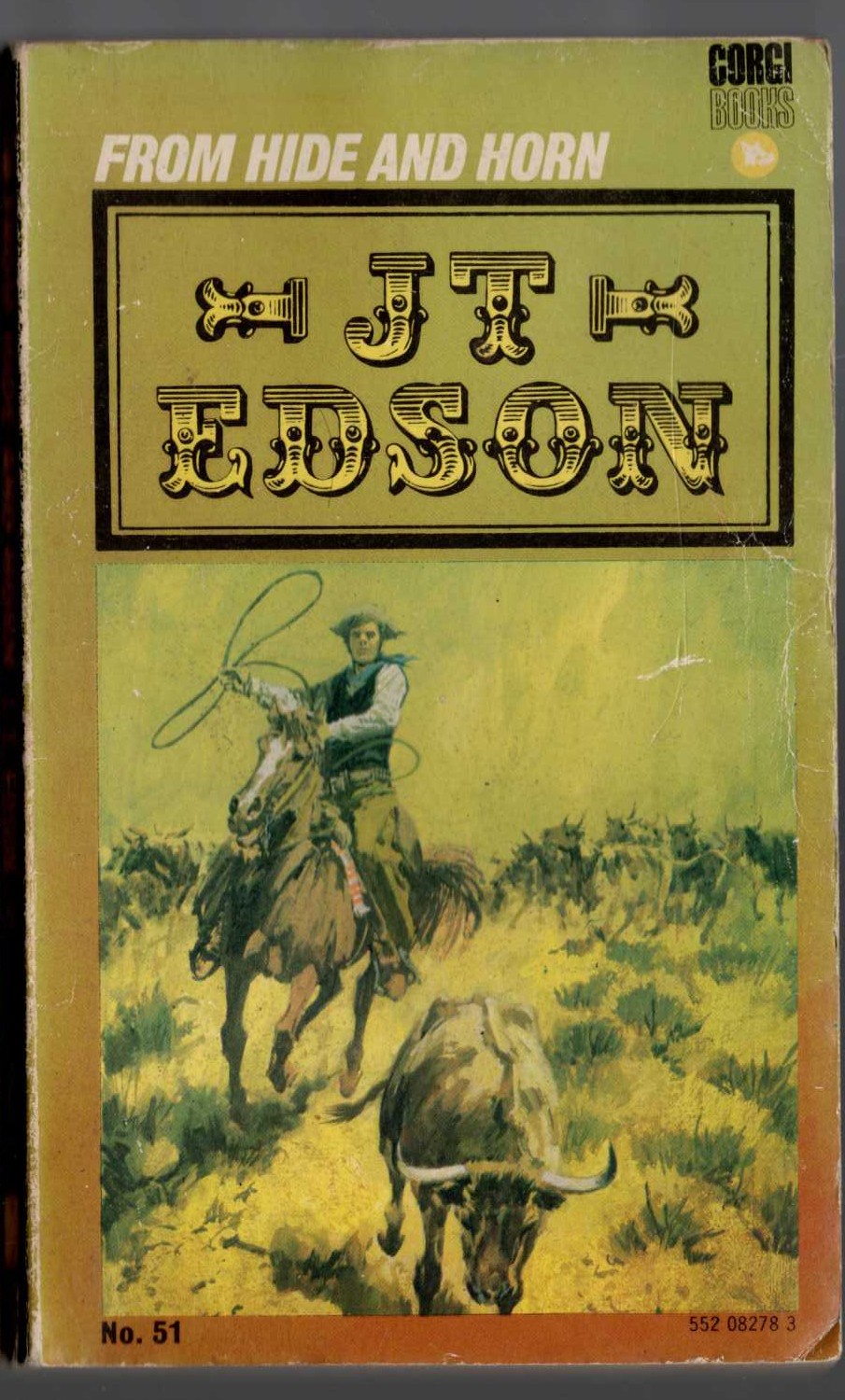 J.T. Edson  FROM HIDE AND HORN front book cover image