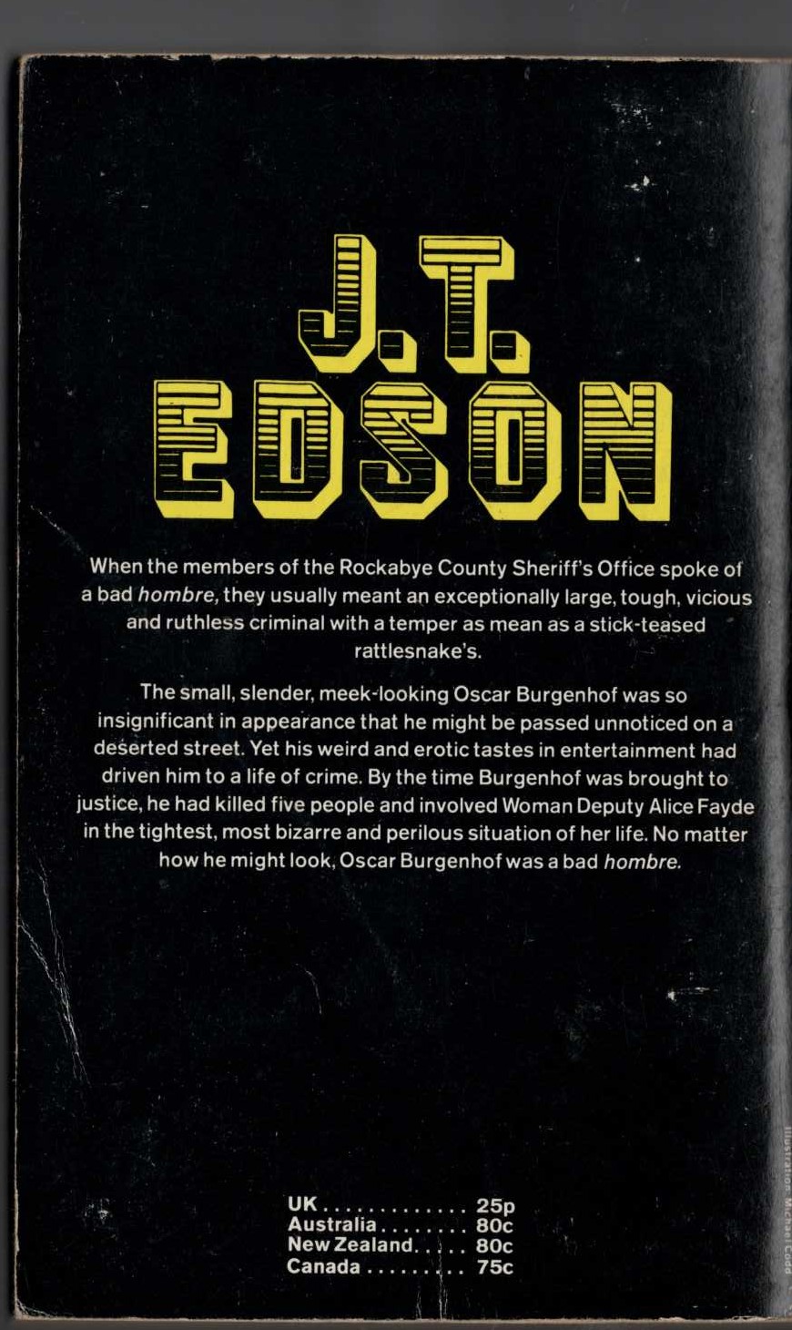 J.T. Edson  BAD HOMBRE magnified rear book cover image