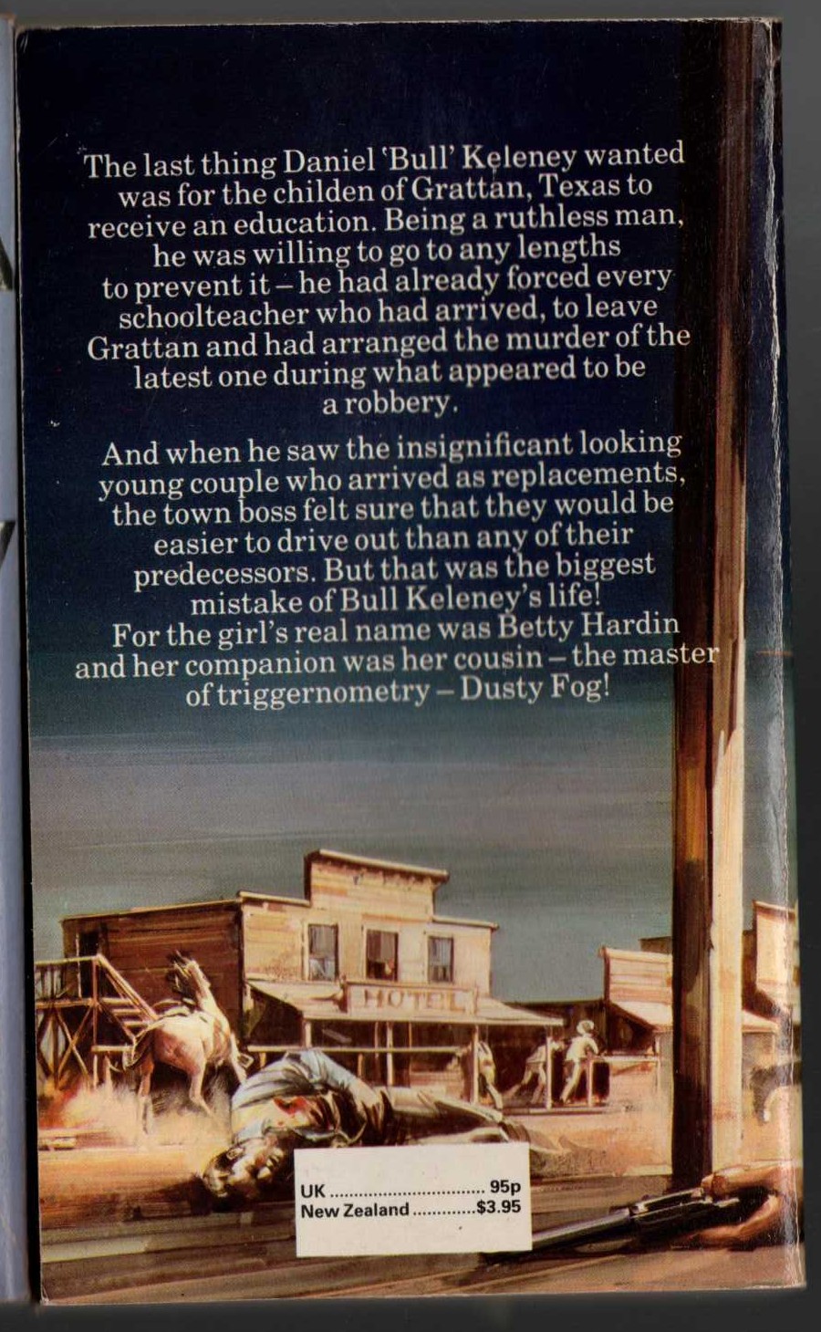 J.T. Edson  MASTER OF TRIGGERNOMETRY magnified rear book cover image