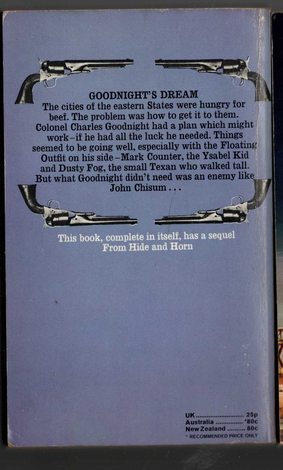 J.T. Edson  GOODNIGHT'S DREAM magnified rear book cover image