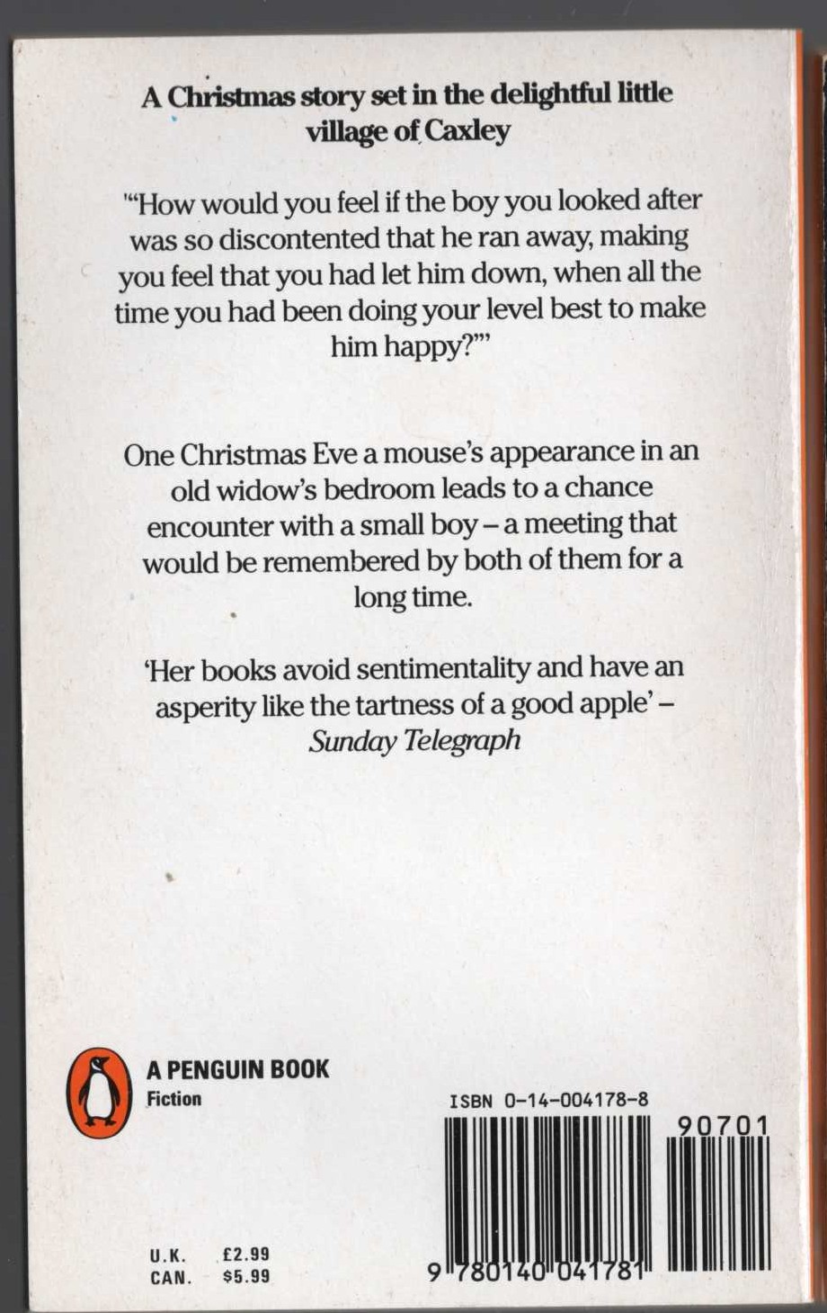 Miss Read  THE CHRISTMAS MOUSE magnified rear book cover image