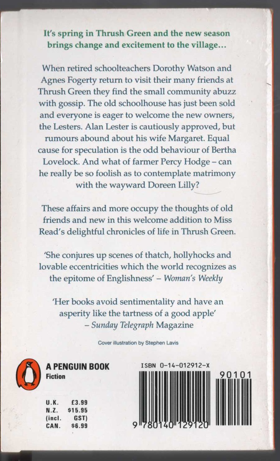 Miss Read  FRIENDS AT THRUSH GREEN magnified rear book cover image