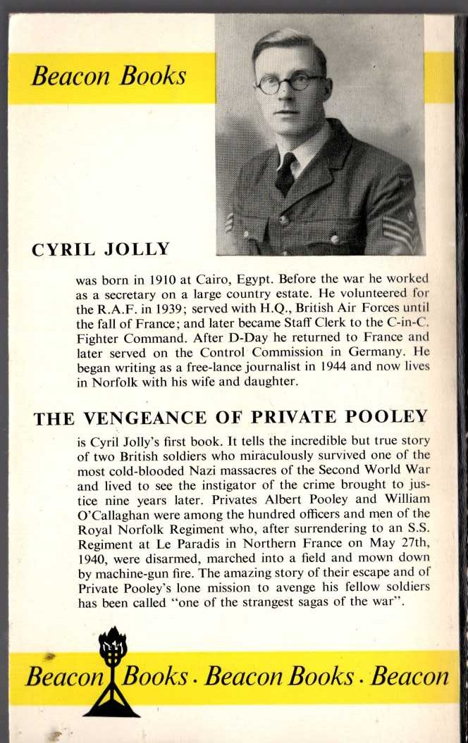 Cyril Jolly  THE VENGEANCE OF PRIVATE POOLEY magnified rear book cover image