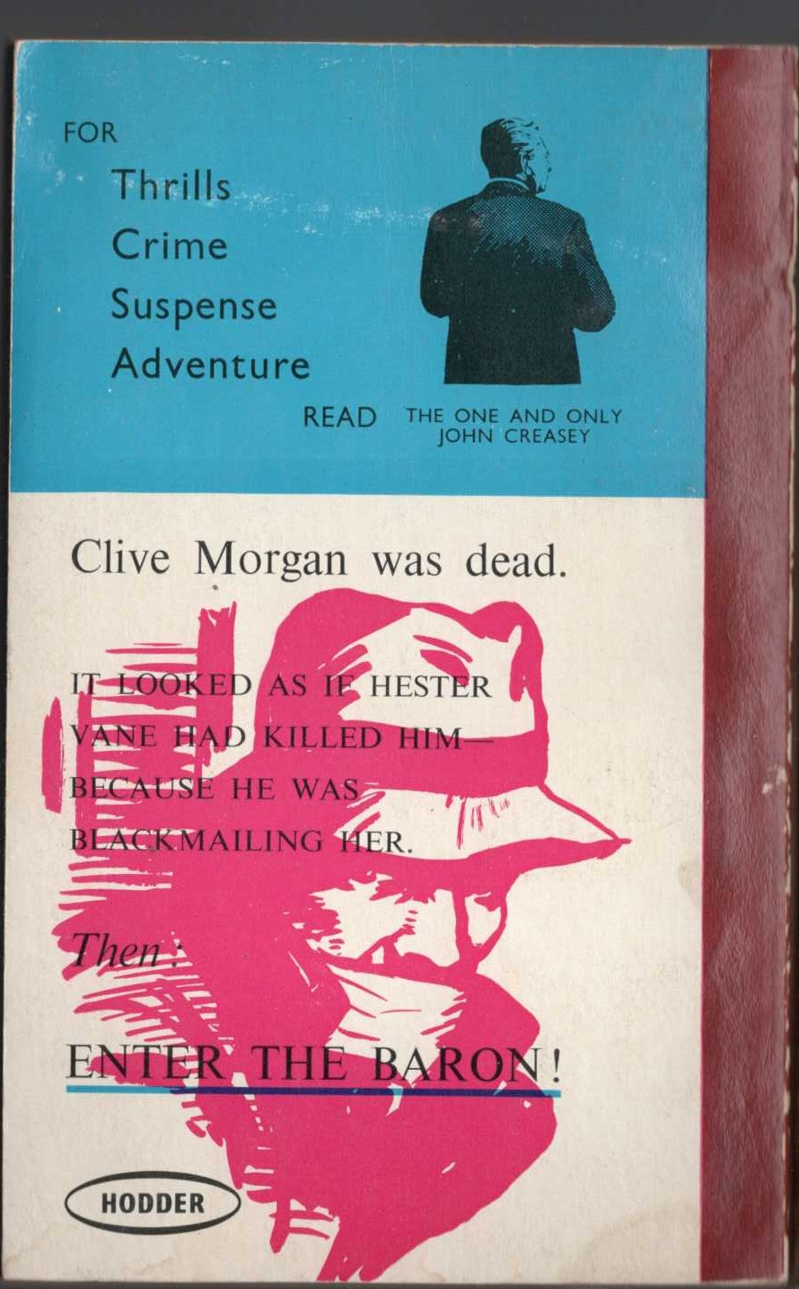 Anthony Morton  BLACK FOR THE BARON magnified rear book cover image