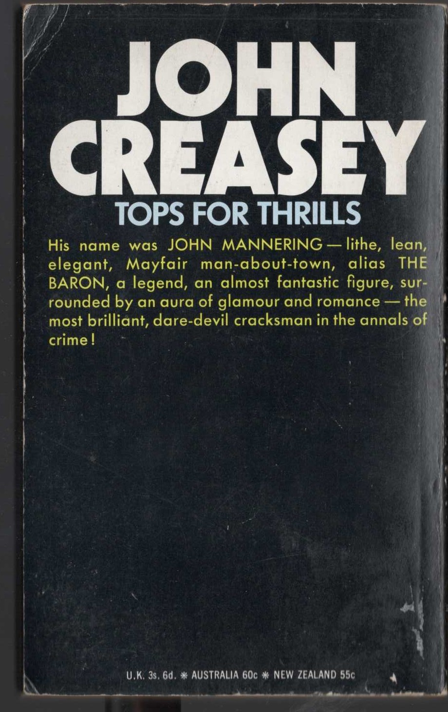 Anthony Morton  A CASE FOR THE BARON magnified rear book cover image