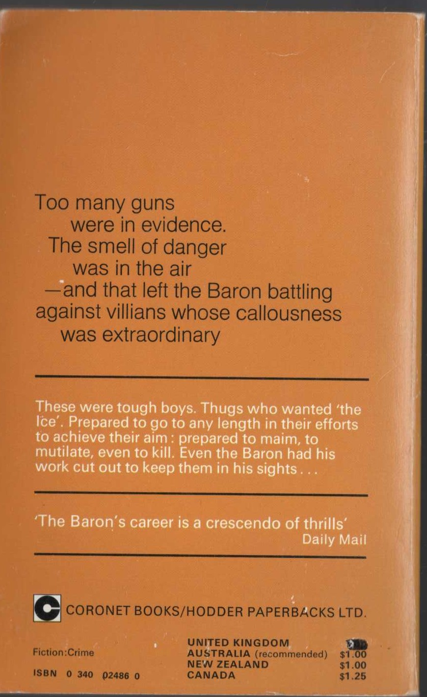 Anthony Morton  THE BARON GOES FAST magnified rear book cover image