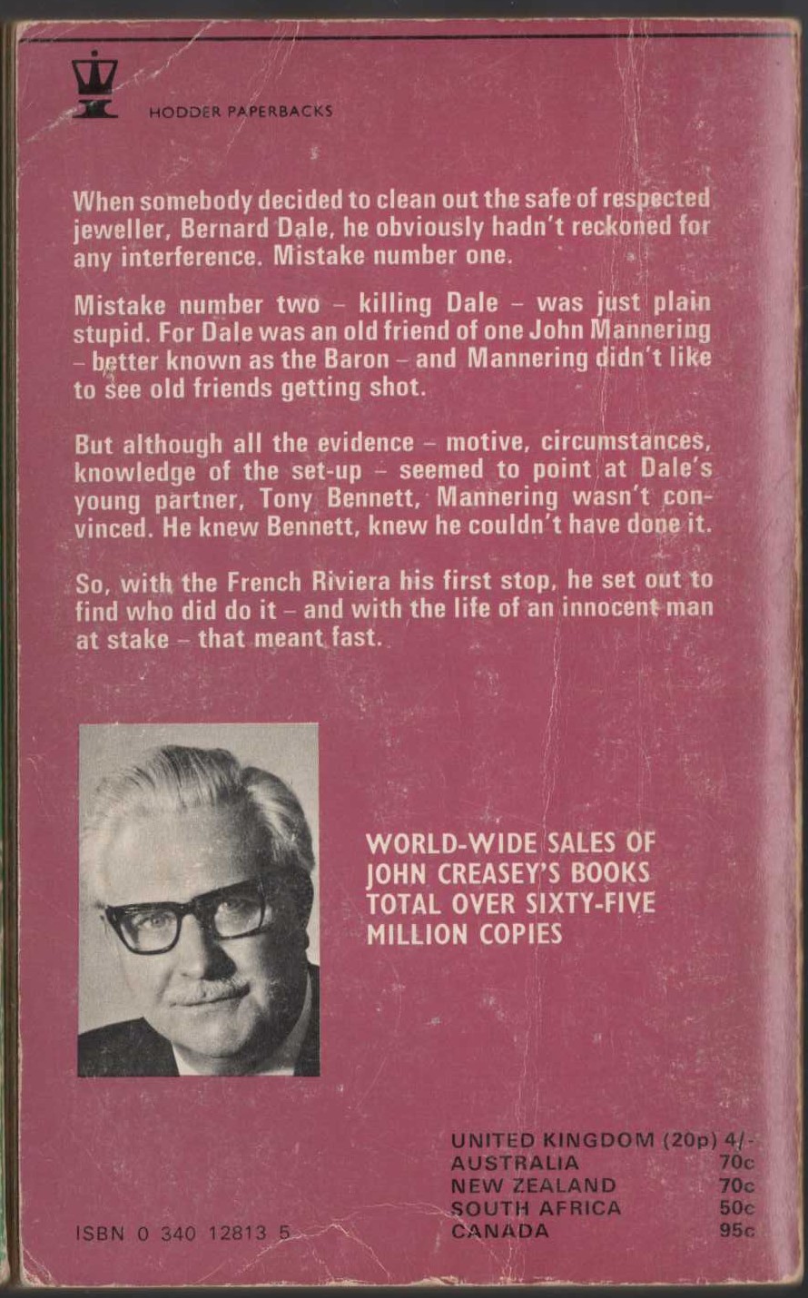 Anthony Morton  THE BARON IN FRANCE magnified rear book cover image