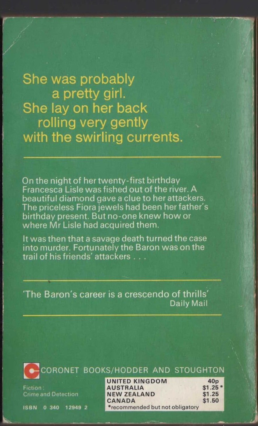 Anthony Morton  HELP FROM THE BARON magnified rear book cover image