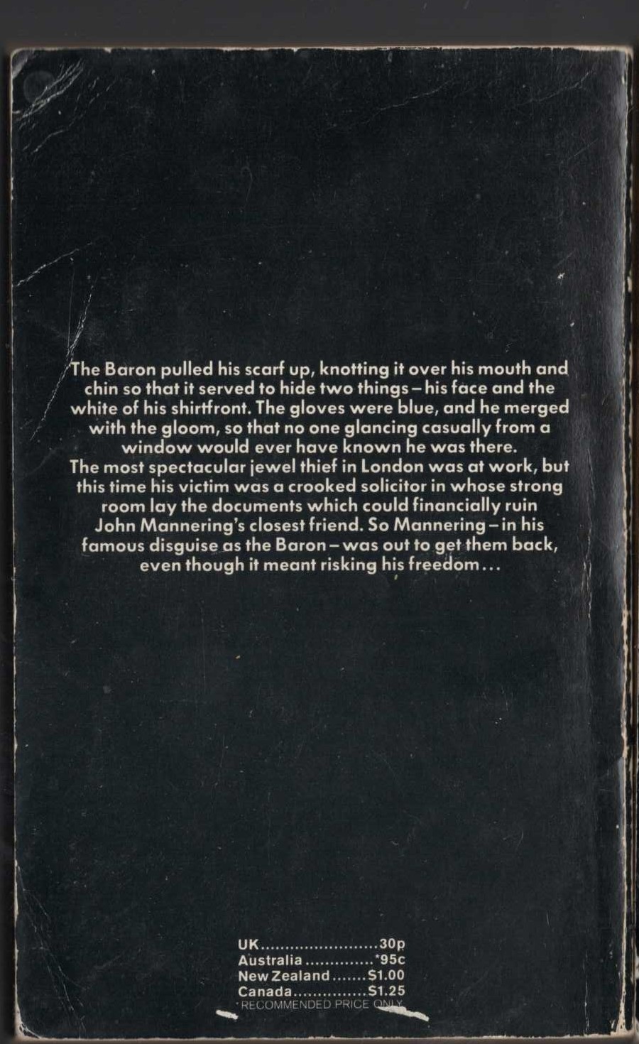 Anthony Morton  THE BARON RETURNS magnified rear book cover image