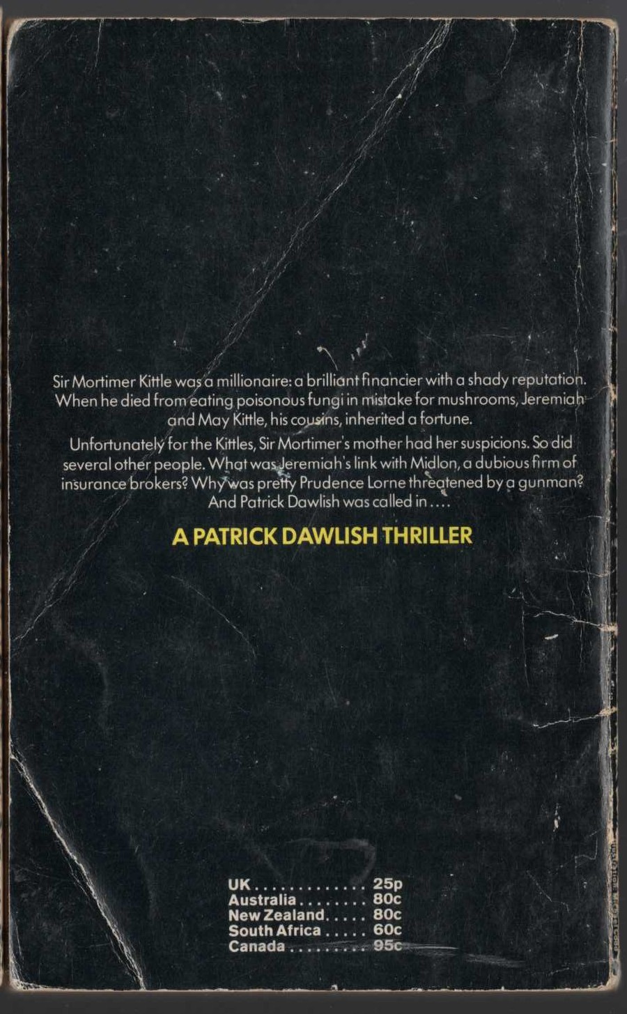 Gordon Ashe  MURDER WITH MUSHROOMS magnified rear book cover image