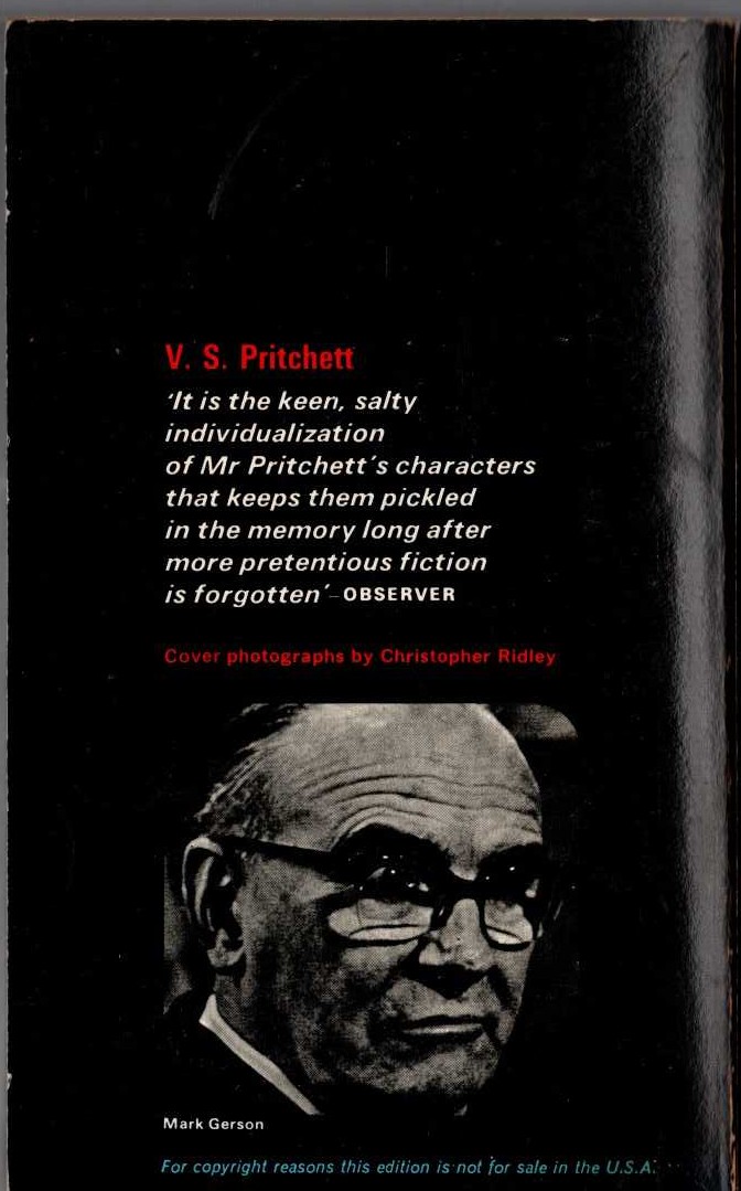 V.S. Pritchett  THE SAINT AND OTHER STORIES magnified rear book cover image