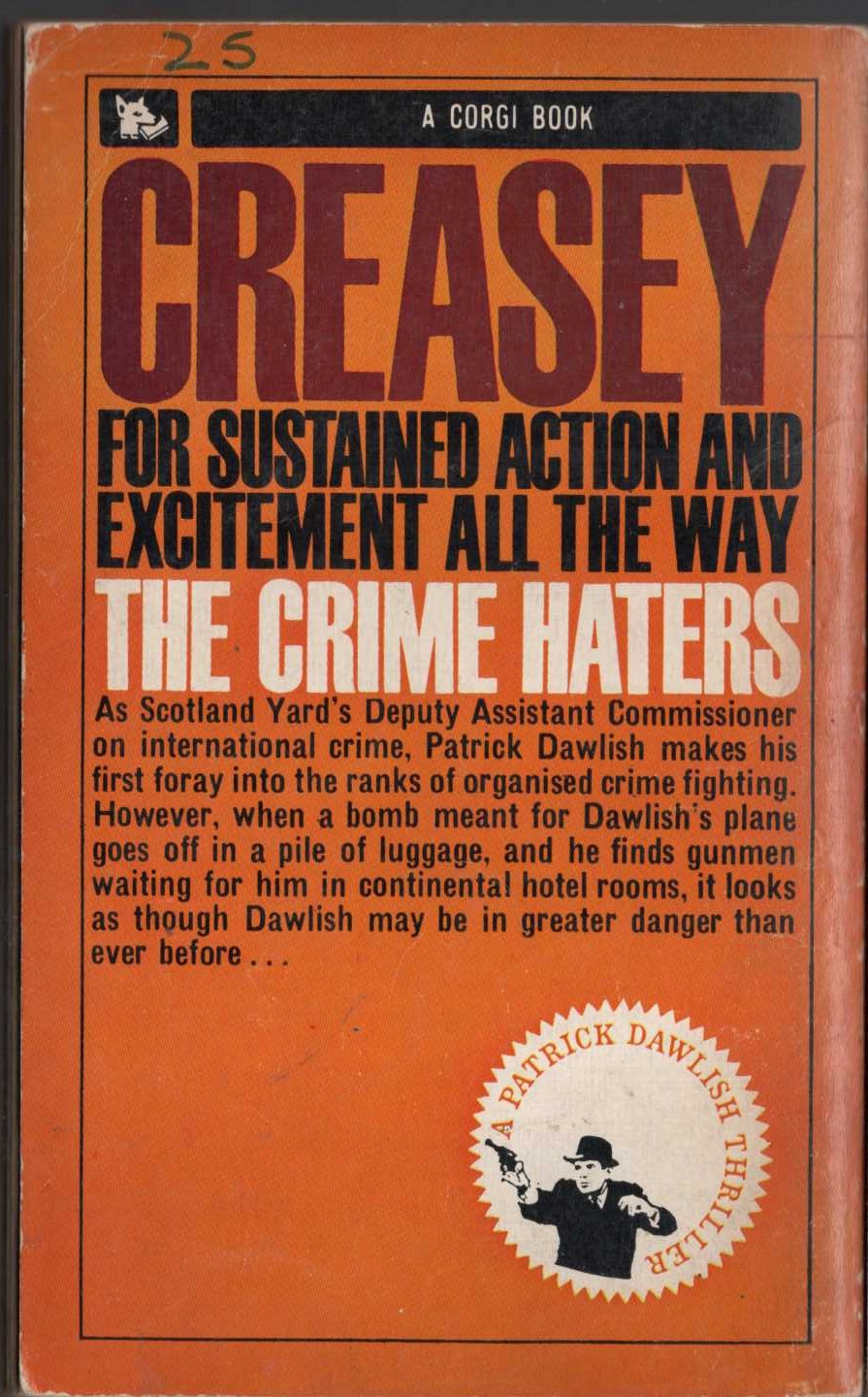 Gordon Ashe  THE CRIME HATERS magnified rear book cover image