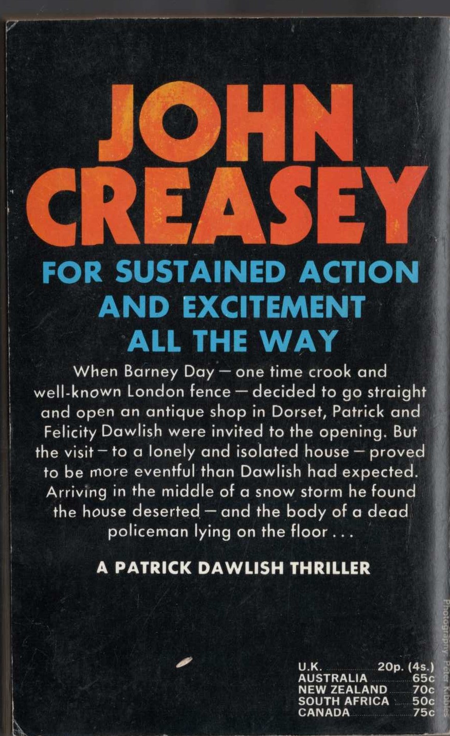 Gordon Ashe  HERE IS DANGER magnified rear book cover image