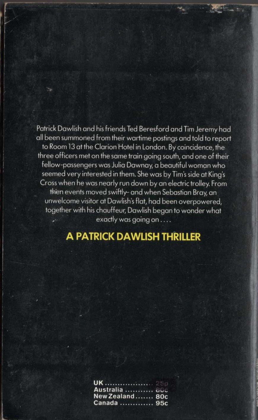 Gordon Ashe  'WARE DANGER magnified rear book cover image